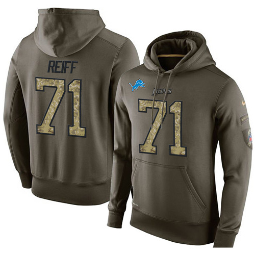 NFL Nike Detroit Lions #71 Riley Reiff Green Salute To Service Men's Pullover Hoodie